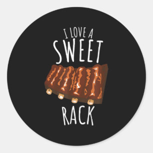 Adesivo Redondo Eu Amo Um Doce Rack Engraçado Frio De Churrasco