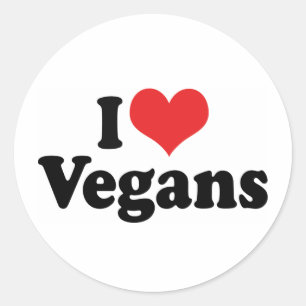 Adesivo Redondo Eu Amo Veganos