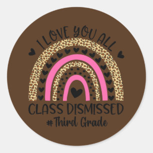 Adesivo Redondo Eu Amo Você De Classe Despedida Professora Do Terc