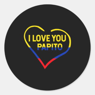 Adesivo Redondo Eu Amo Você Papito Bandeira Colômbia Bandeira Feli