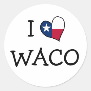 Adesivo Redondo Eu amo Waco