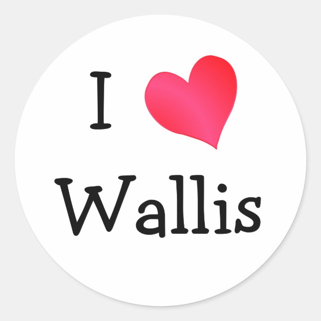 Adesivo Redondo Eu Amo Wallis (Frente)