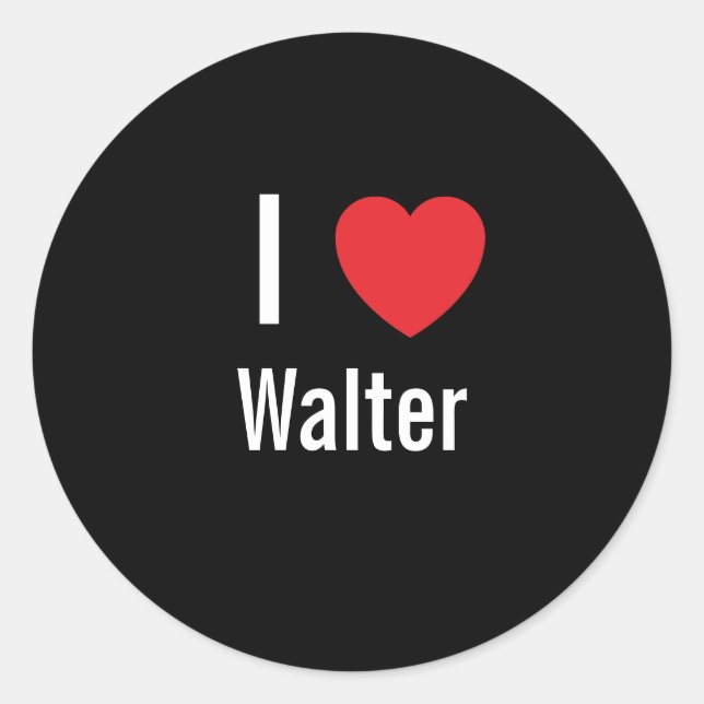 Adesivo Redondo Eu amo Walter (Frente)