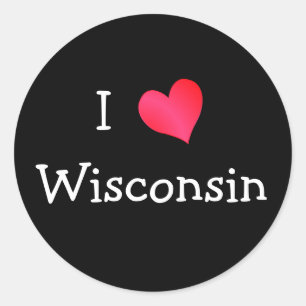 Adesivo Redondo Eu Amo Wisconsin