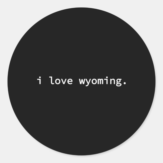 Adesivo Redondo Eu Amo Wyoming (Frente)