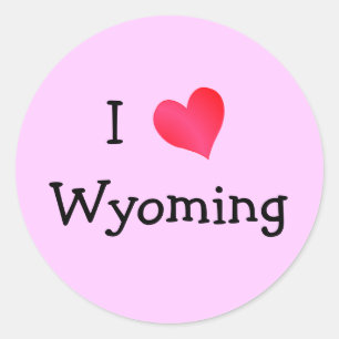 Adesivo Redondo Eu amo Wyoming