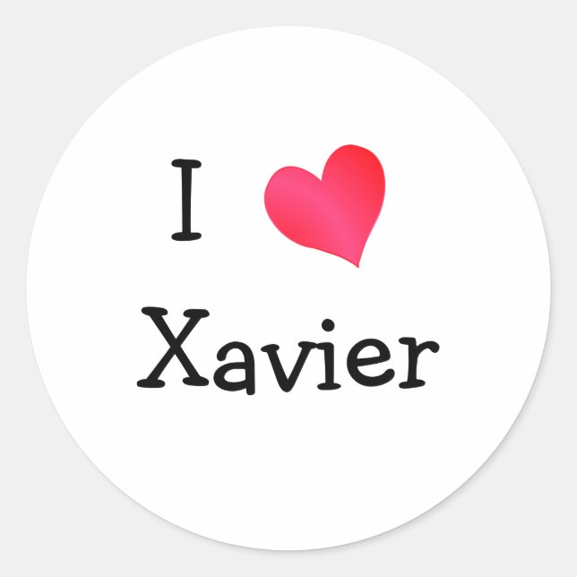 Adesivo Redondo Eu Amo Xavier (Frente)