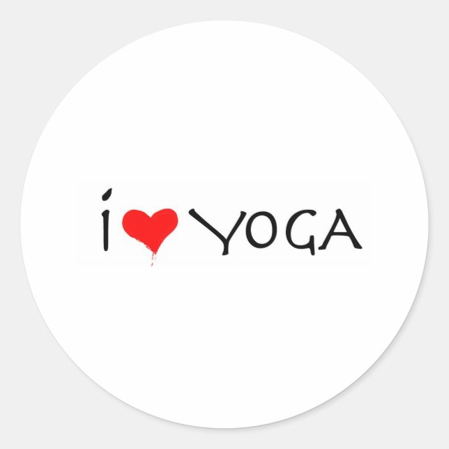 Adesivo Redondo eu amo yoga (Frente)