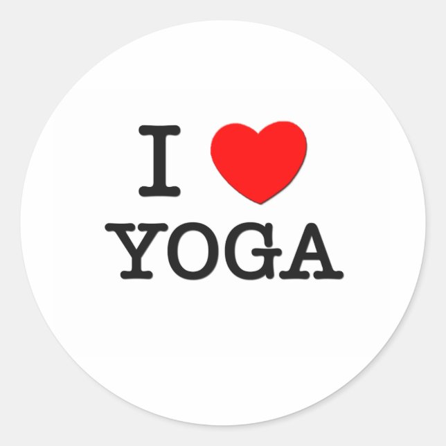Adesivo Redondo Eu Amo Yoga (Frente)
