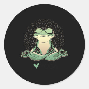 Adesivo Redondo Eu Amo Yoga Eu Adoro Yoga Sapo 