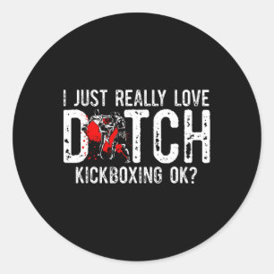 Adesivo Redondo Eu Apenas Amo Muito Arte Marcial Muay Thai Kickbox