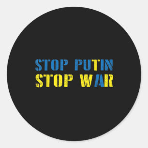 Adesivo Redondo Eu Apoio A Ucrânia Para Putin Parar A Guerra