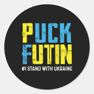Adesivo Redondo Eu Apoio a Ucrânia Pare Putin Ucrânia Ucraniano S