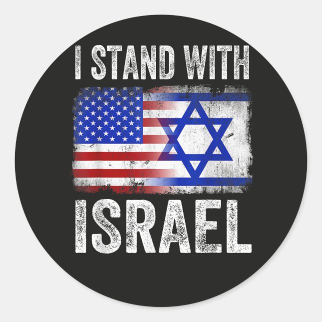Adesivo Redondo Eu Apoio Israel (Frente)