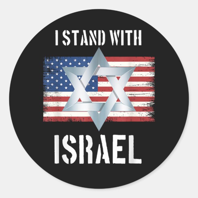 Adesivo Redondo eu apoio israel (Frente)