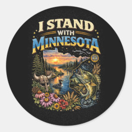 Adesivo Redondo Eu Apoio Minnesota