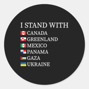 Adesivo Redondo Eu Apoio O Canadá Groenlândia México Panamá Gaza U