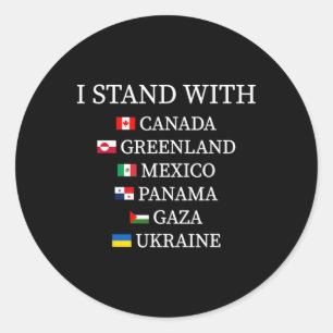 Adesivo Redondo Eu Apoio O Canadá Groenlândia México Panamá Gaza U