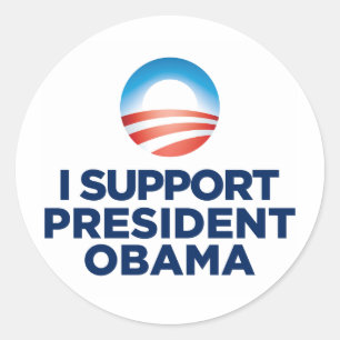 Adesivo Redondo Eu apoio o presidente Obama
