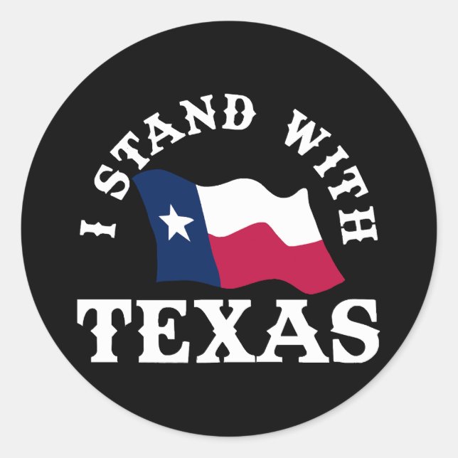Adesivo Redondo Eu Apoio o Texas (Frente)