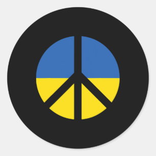 Adesivo Redondo Eu Apoio Ucrânia Fica Com a Ucrânia Bandeira Ucran