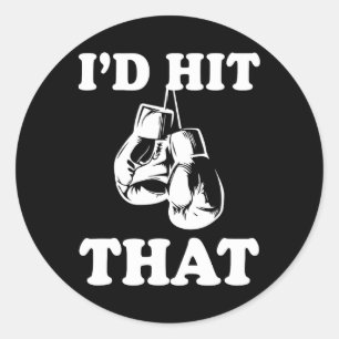 Adesivo Redondo Eu atingiria aquele sarcasmo de boxing humorístico