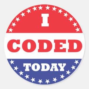 Adesivo Redondo Eu codifiquei hoje