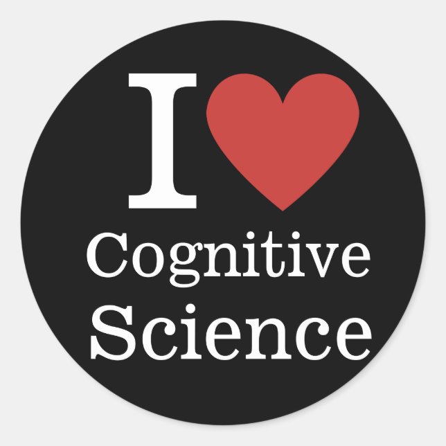 Adesivo Redondo Eu ❤️ Cognitive Science for Students/Faculty CUSTO (Frente)