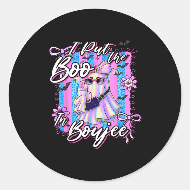 Adesivo Redondo Eu Coloquei A Boca Em Boujee Funny Leopard Boujie  (Frente)