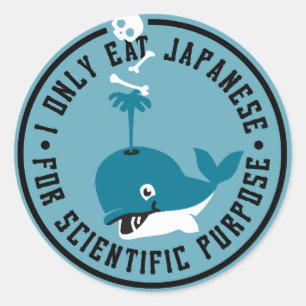 Adesivo Redondo Eu como somente japoneses para a finalidade