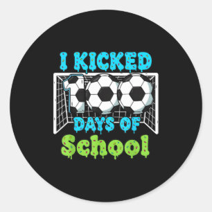Adesivo Redondo Eu Completei 100 Dias De Escola Futebol Engraçado