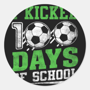 Adesivo Redondo Eu Completei 100 Dias De Escola Futebol Meninos Me