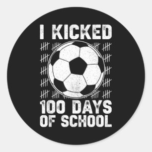 Adesivo Redondo Eu Completei 100 Dias De Escola Jogador De Futebol