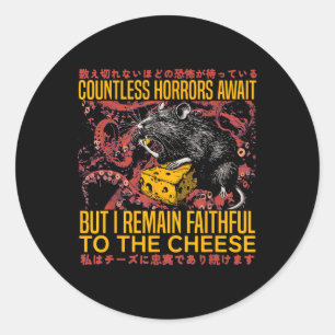 Adesivo Redondo Eu Continuo Fiel Ao Queijo Vintage Japonês R