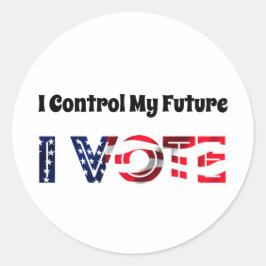 Adesivo Redondo Eu Controle O Meu Futuro - Eu Voto