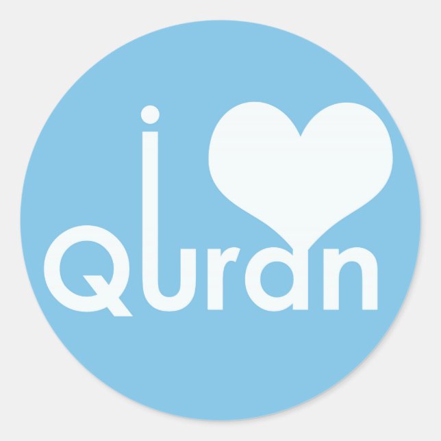 Adesivo Redondo Eu coração (amor) Quran Sticker (Frente)