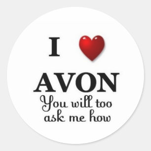 Adesivo Redondo eu coração avon pergunto-me como
