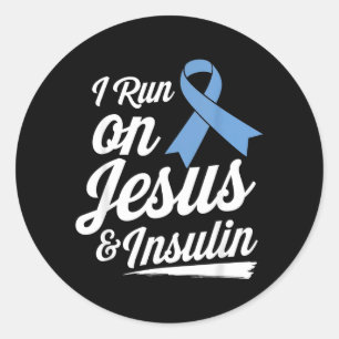 Adesivo Redondo Eu Corro Em Jesus Insulina Diabetes Oração Fé