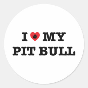 Adesivo Redondo Eu Corto Meu Pit Bull Sticker