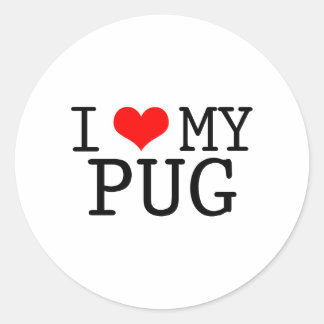 Adesivo Redondo Eu Corto Meu Pug