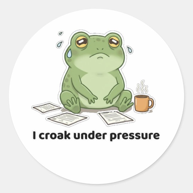 Adesivo Redondo Eu Corto Sob Pressão (Frente)