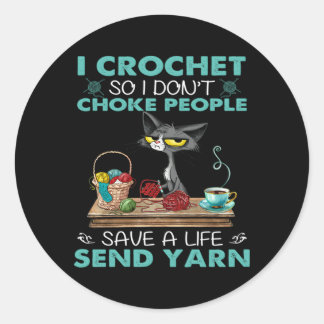 Adesivo Redondo Eu Crochet Para Que Eu Não Engole Pessoas