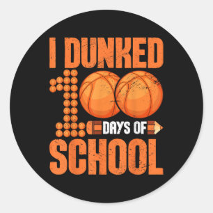 Adesivo Redondo Eu Dava 100 Dias De Basquete Escolar 100 Dias