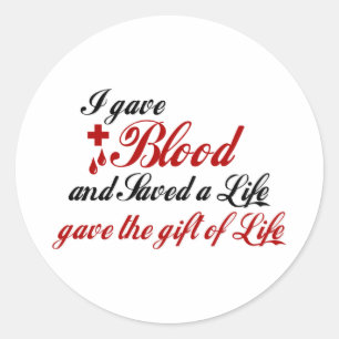 Adesivo Redondo Eu dei sangue e salvei uma vida