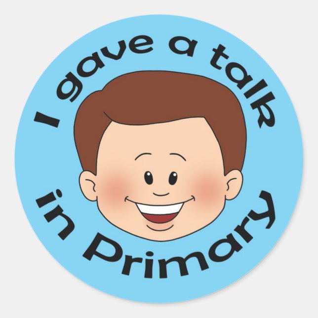 Adesivo Redondo Eu dei uma palestra no primário (Frente)