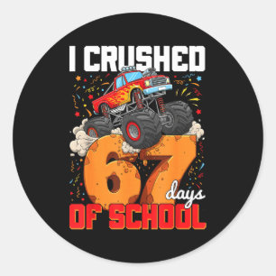 Adesivo Redondo Eu Derrotei 67 Dias De Escola Gíria Meme Geração A