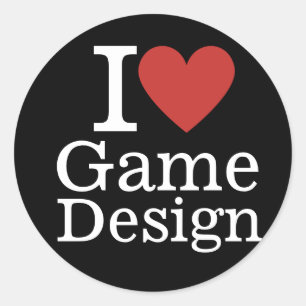 Adesivo Redondo Eu ❤️ Design de Jogo para Estudantes/Docentes PERS