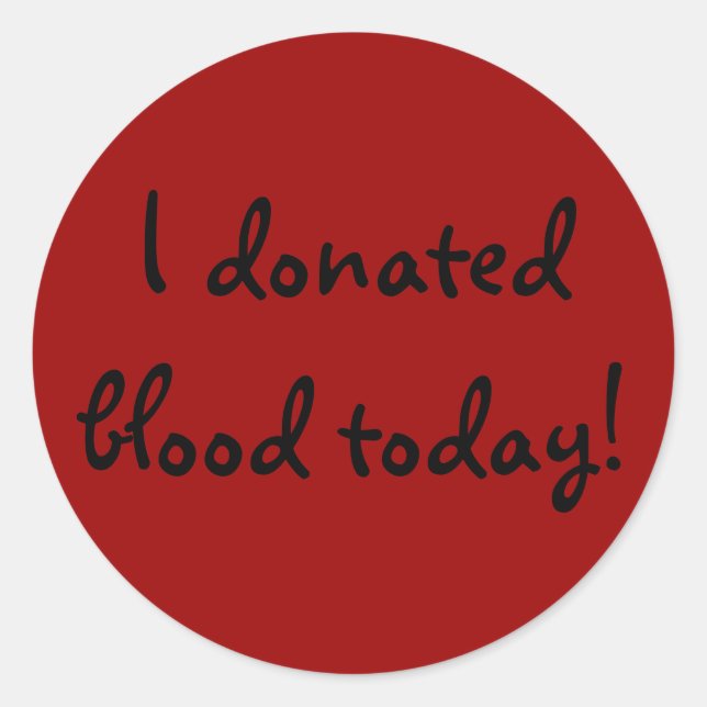 Adesivo Redondo Eu doei sangue hoje! (Frente)