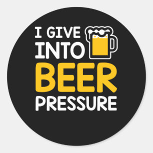 Adesivo Redondo Eu dou no bebendo da cerveja da pressão da cervej