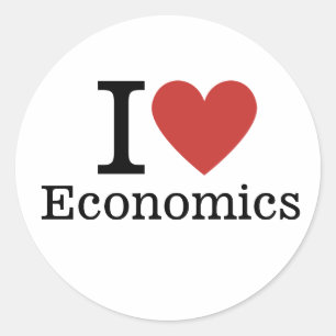 Adesivo Redondo Eu ❤️ Economia do Amor para Faculdade/Estudantes